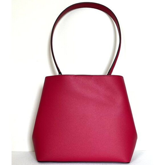 New Michael Kors Pratt Medium Shoulder Bag Dark Raspberry - Picture 3 of 6